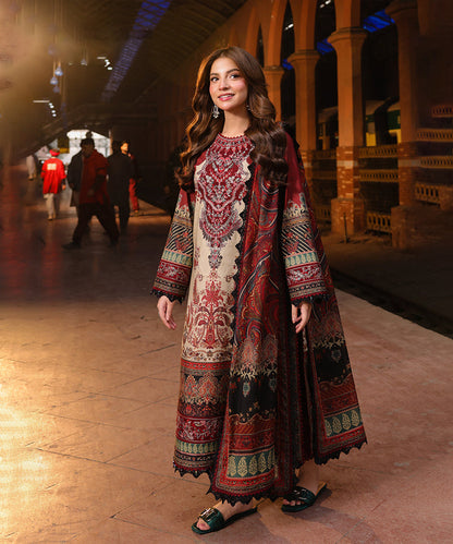3PC LAWN PRINTED SHIRT WITH VOILE PRINTED DUAPTTA-4007