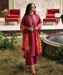 Lawn-3PC Embroidered With Digital Printed Jacquard Dupatta-5094