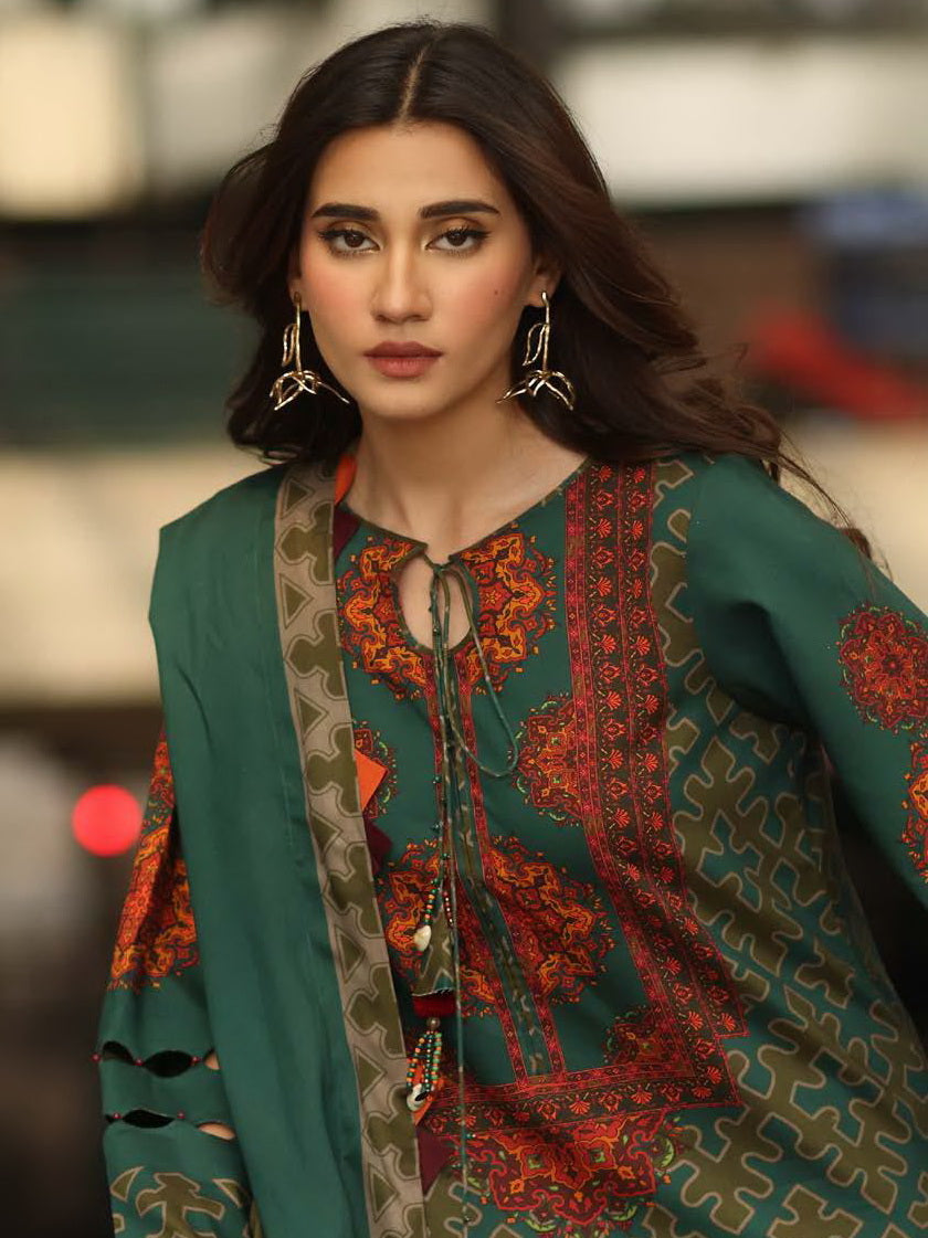 3PC LAWN PRINTED SHIRT WITH VOILE PRINTED DUAPTTA-4006
