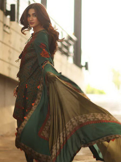 3PC LAWN PRINTED SHIRT WITH VOILE PRINTED DUAPTTA-4006