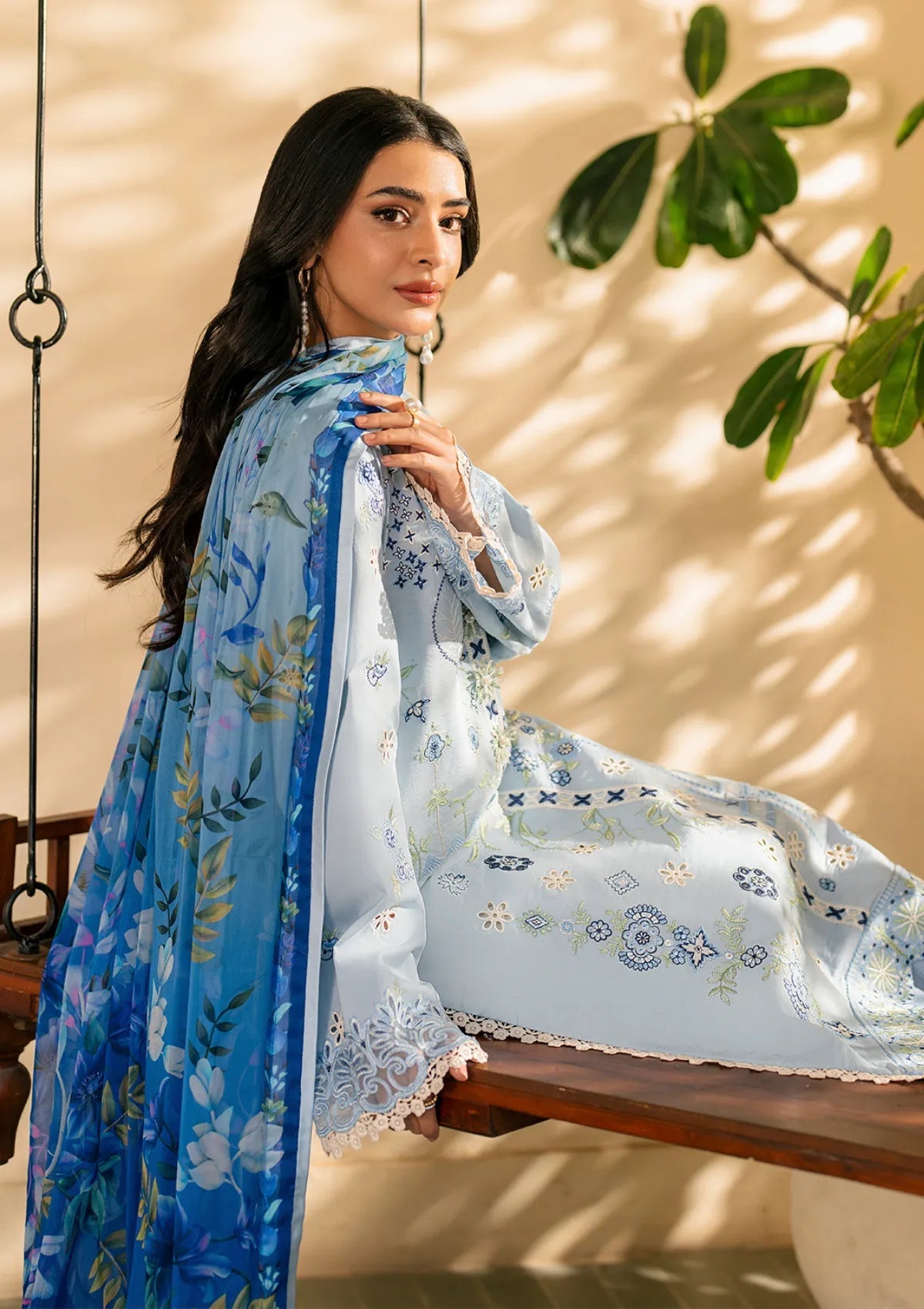 Lawn-3PC Embroidered with Digital Printed Jacquard Dupatta-5200