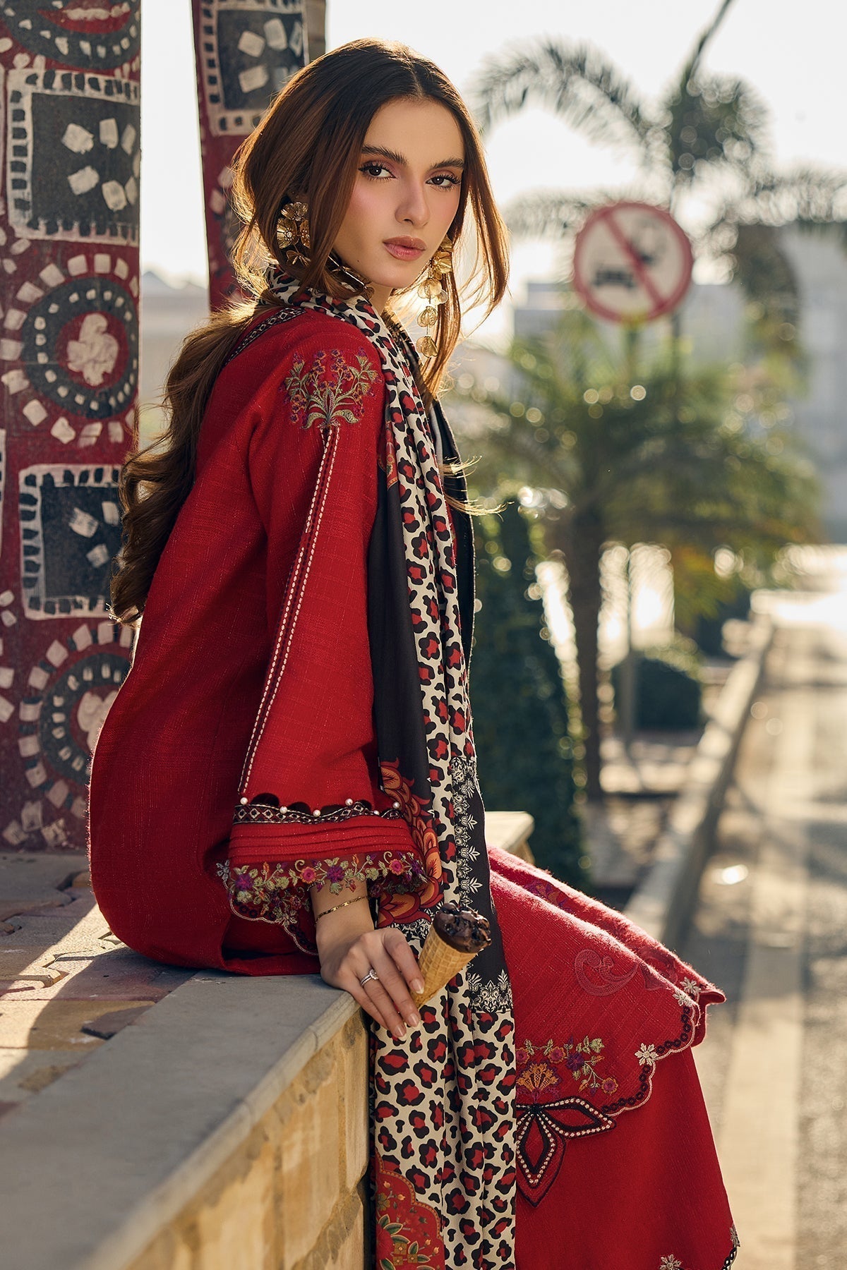 Lawn-3PC Embroidered Shirt With Digital Printed Jauqard Dupatta-5049