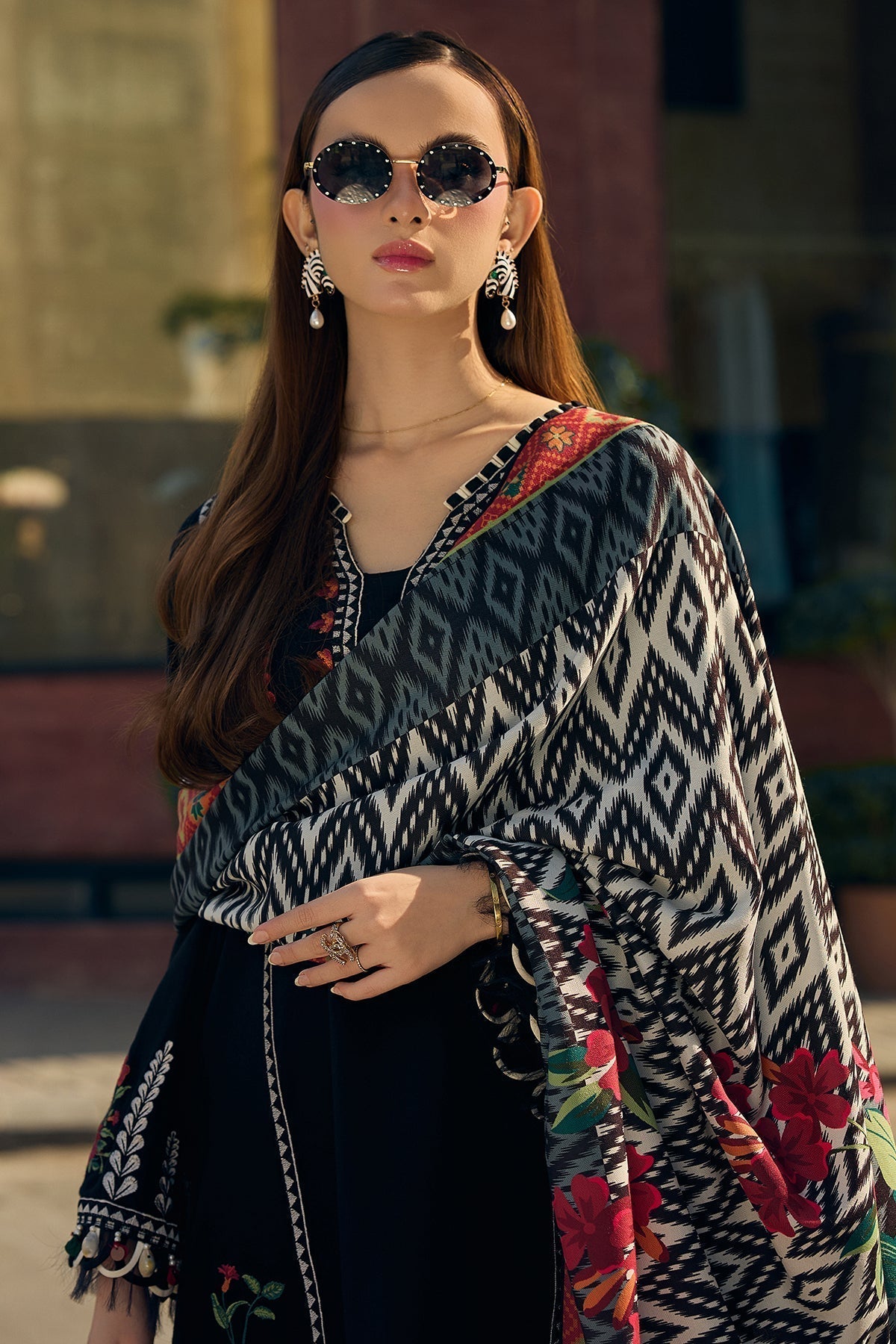 Lawn-3PC Embroidered Shirt With Digital Printed Jauqard Dupatta-5087
