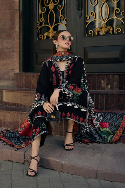 Lawn-3PC Embroidered Shirt With Digital Printed Jauqard Dupatta-5087